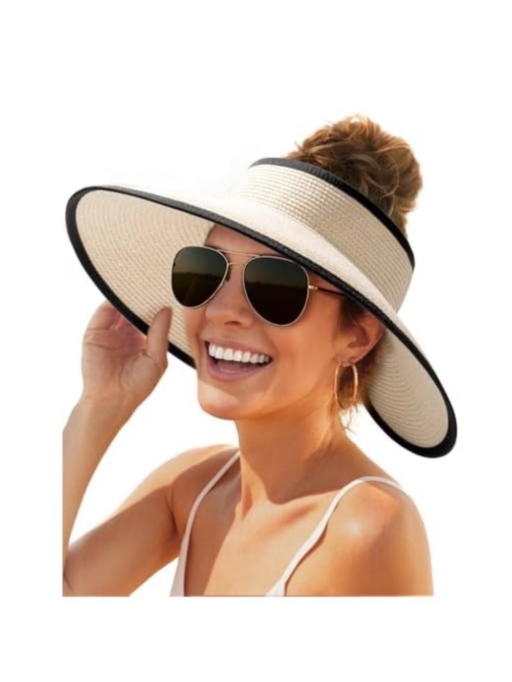 FURTALK Sun Hats for Women Wide Brim Beach Hat Straw